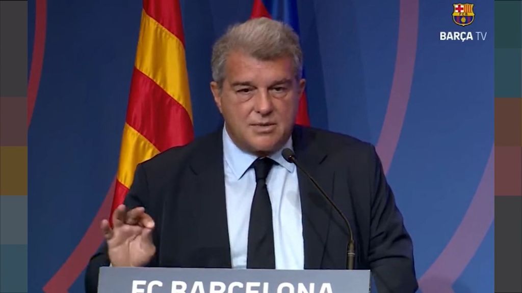 La emoción de Laporta y su agradecimiento en la rueda de prensa de financiación del Espai Barça