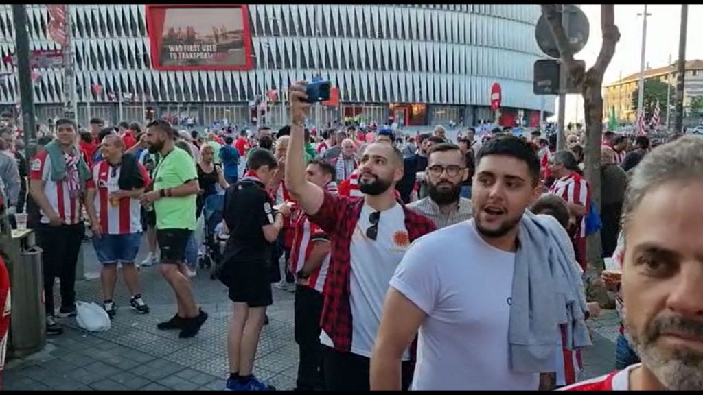 Athletic-Betis: Ambiente de la afición del Athletic en la previa