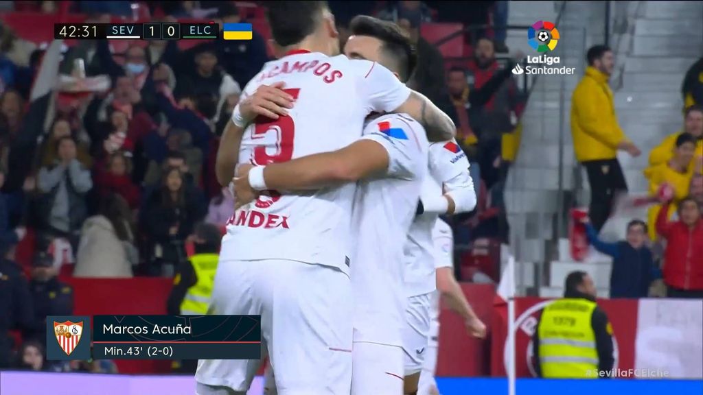Sevilla 2-0 Elche: Gol de Acuña