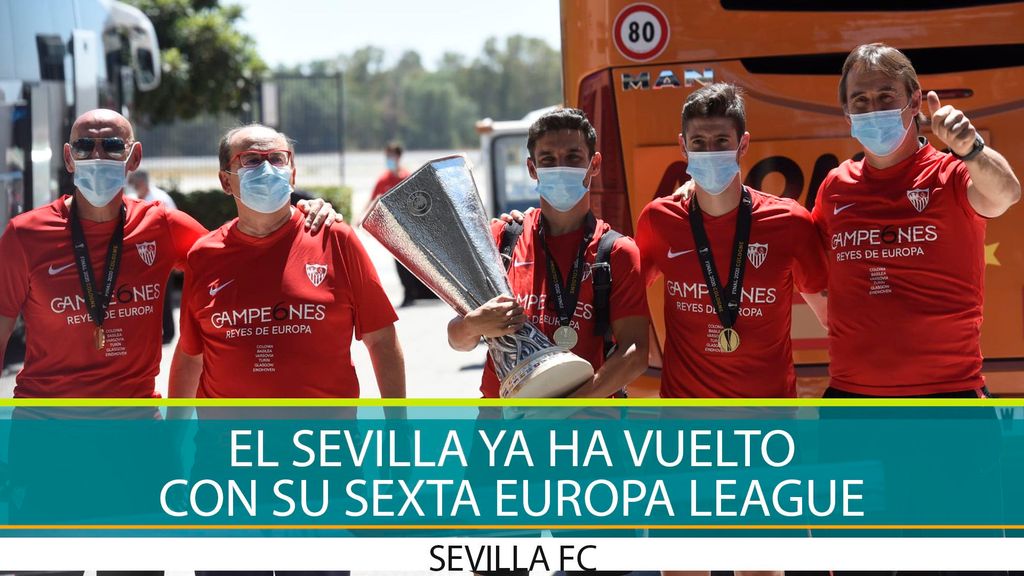 El Sevilla aterriza con su sexta Europa League