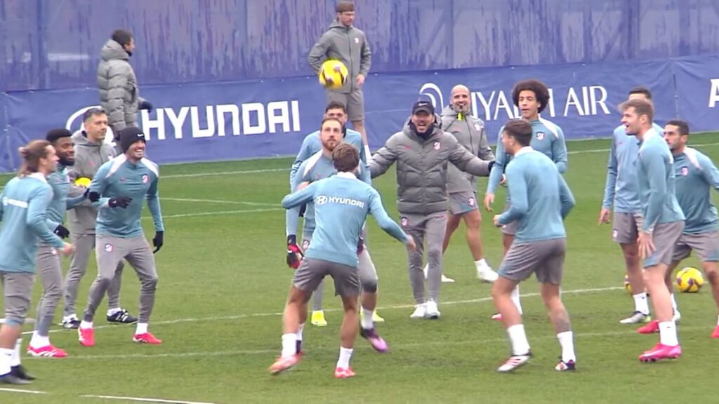 El entrenamiento de coordinación del Atlético de Madrid