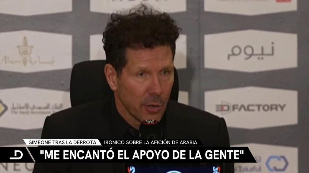 Simeone, irónico con la Supercopa en Arabia: “Contento con la cantidad de gente que vino a apoyar al Atleti”