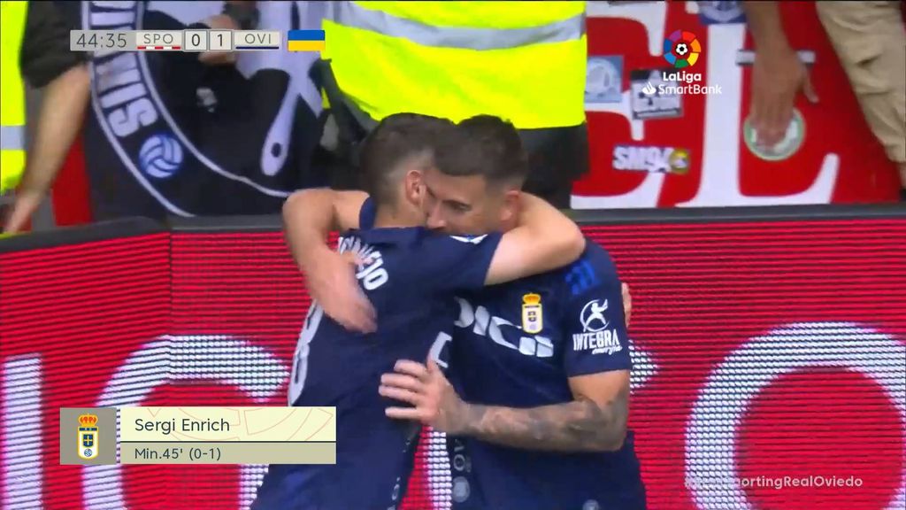 Sporting 0-1 Oviedo: Gol de Sergi Enrich
