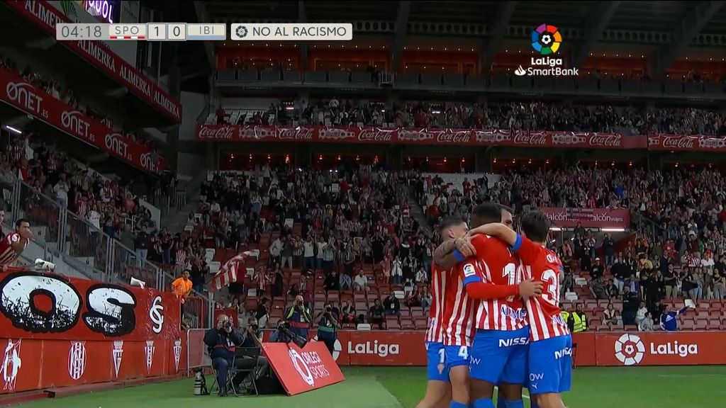 Sporting 1-0 Ibiza: Gol de Pablo Insúa