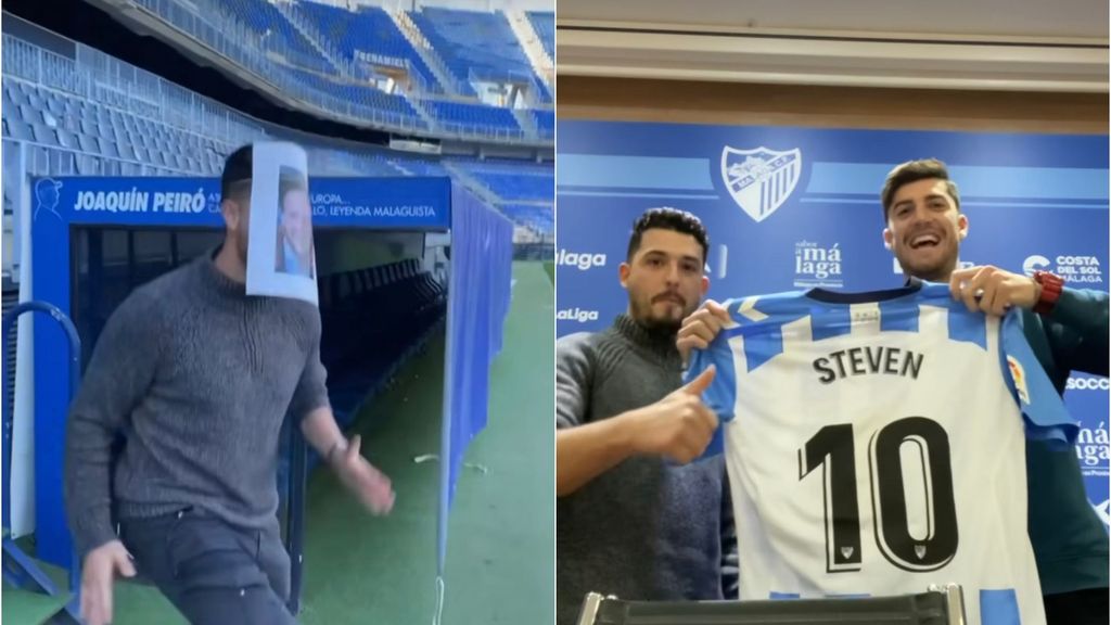 Steven, el 'fichaje' más viral del Málaga CF, en La Rosaleda: "Vamos a levantar más copas que Jesé"