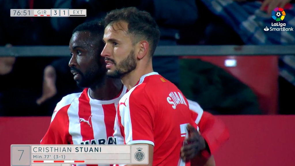 Girona-Extremadura: Gol 3-1 Stuani