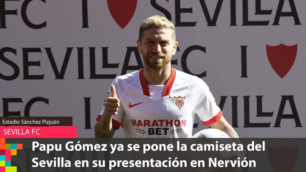 La presentación de Papu Gómez con el Sevilla en el estadio Sánchez Pizjuán