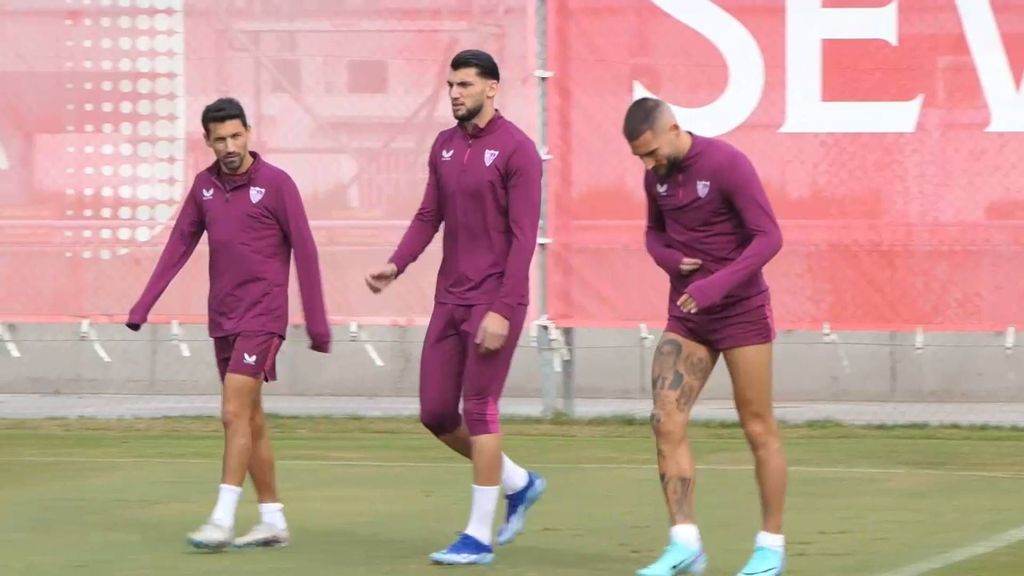 Último entrenamiento del Sevilla antes de visitar al Celta