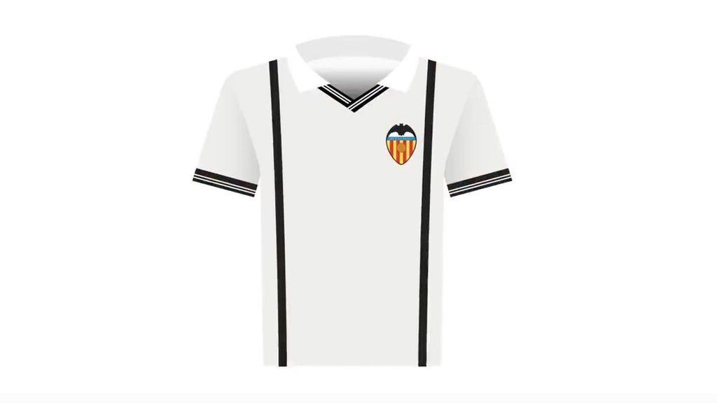 Evolución de las camisetas del Valencia CF