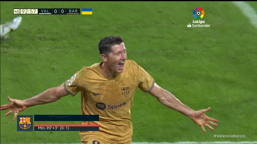 Valencia 0-1 Barcelona: Gol de Lewandowski