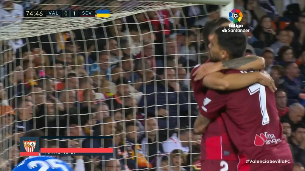 Valencia 0-2 Sevilla: Gol de Suso