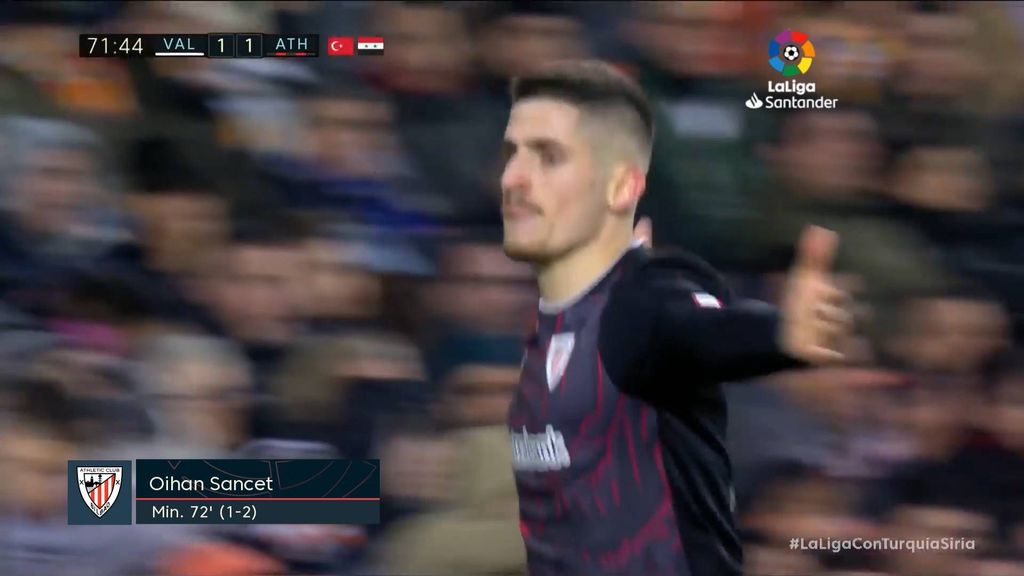 Valencia 1-2 Athletic: Gol de Sancet