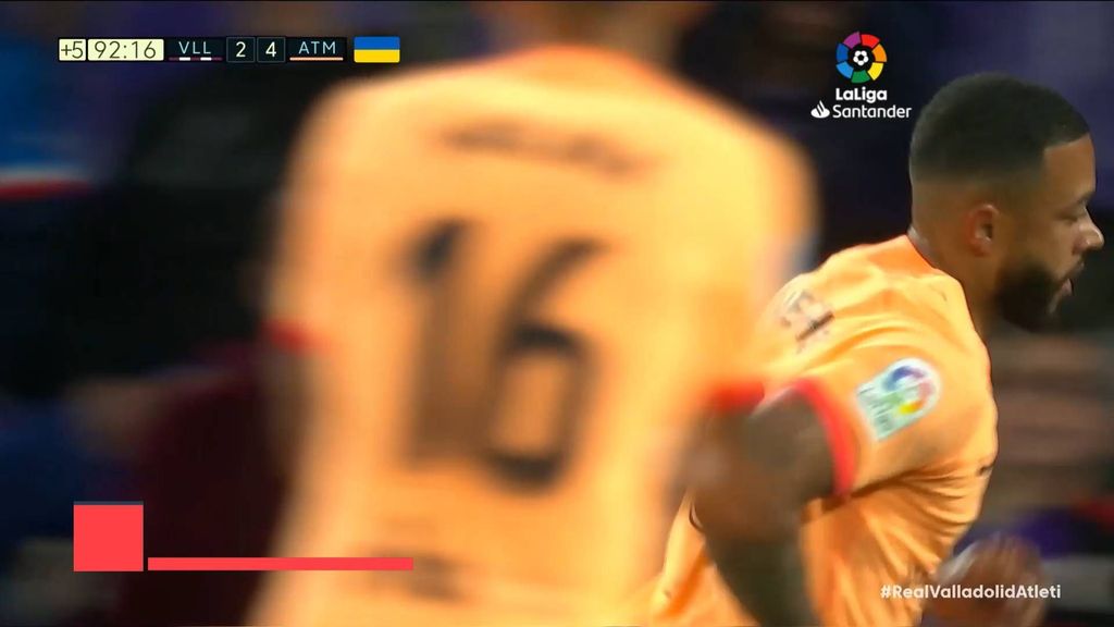 Valladolid 2-5 Atlético: Gol de Depay
