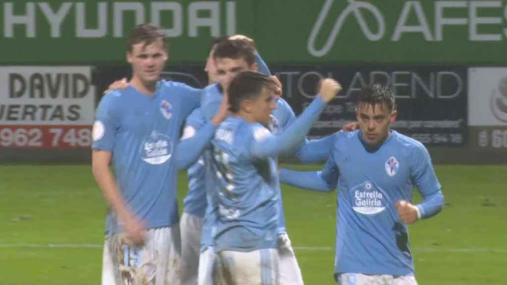 Victoria del Celta de Vigo frente al Sestao River por 1 gol a 2