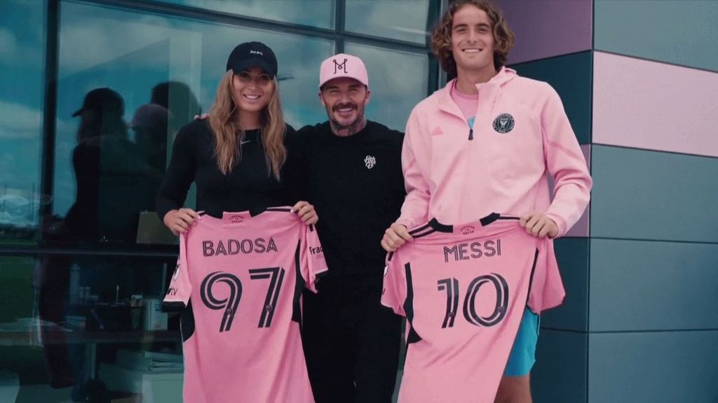 Paula Badosa y Stefanos Tsitsipas visitan el entrenamiento del Inter Miami