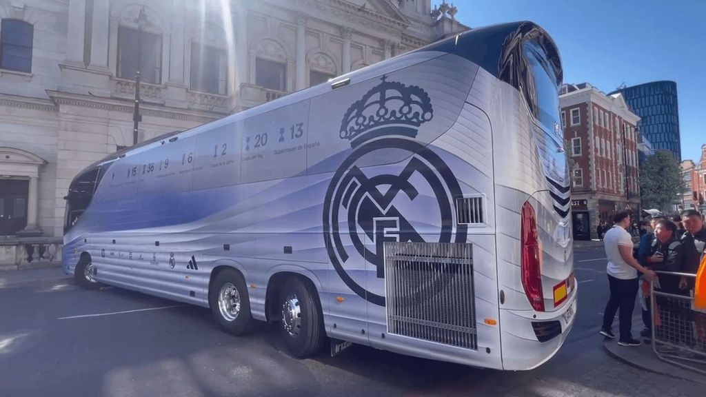 Los problemas del autobús del Real Madrid en su llegada a Londres