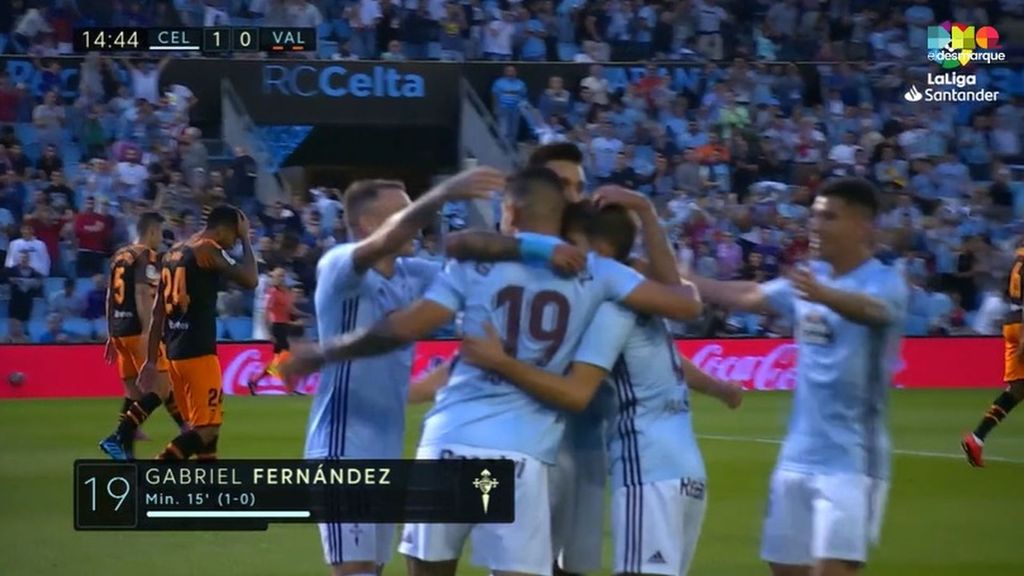 El gol de Gabriel Fernández al Valencia, desde la red