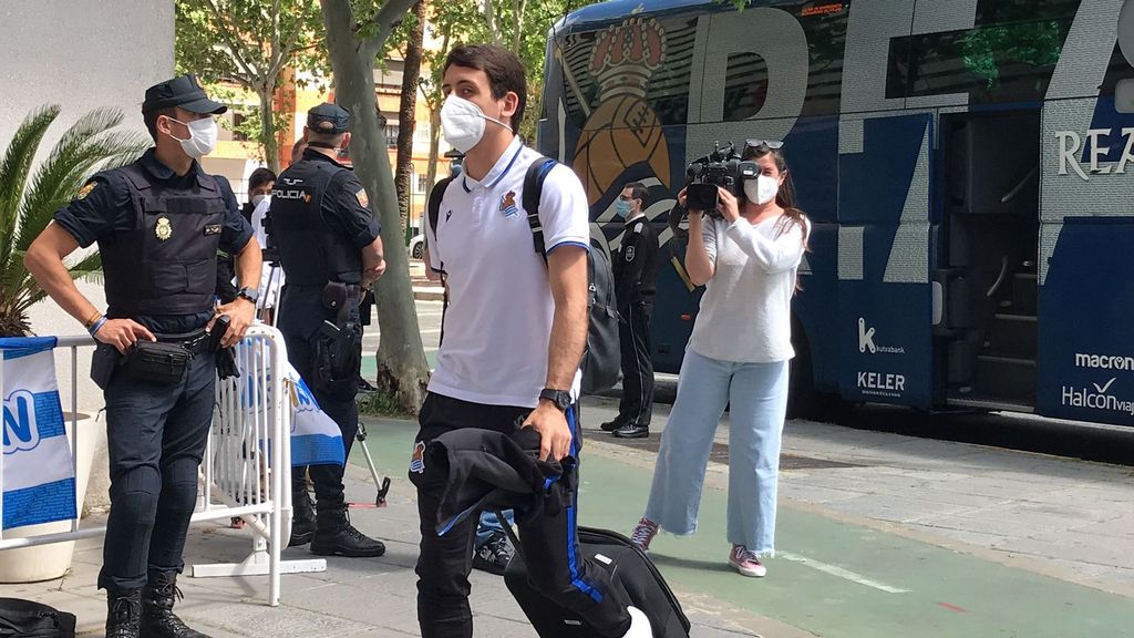 Final Copa del Rey 2020 Athletic de Bilbao-Real Sociedad: Llegada de la Real a Sevilla