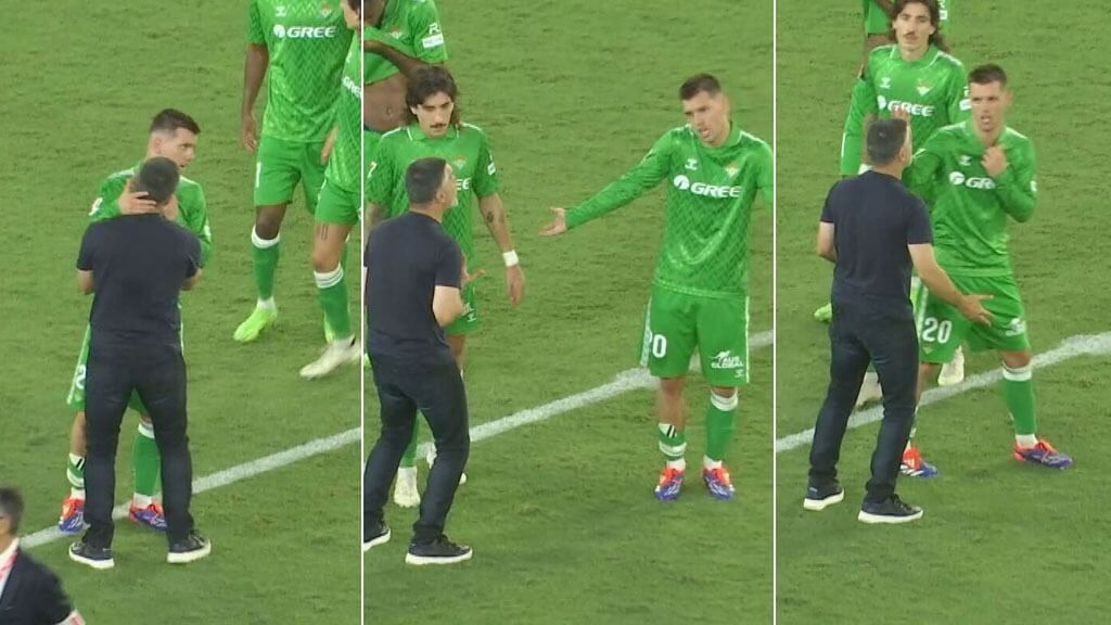 El encuentro entre García Pimienta y Lo Celso tras el derbi