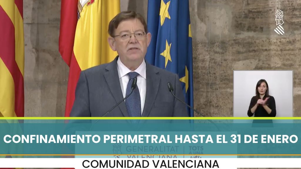 Ximo Puig anuncia la prolongación del confinamiento perimetral hasta el 31 de enero