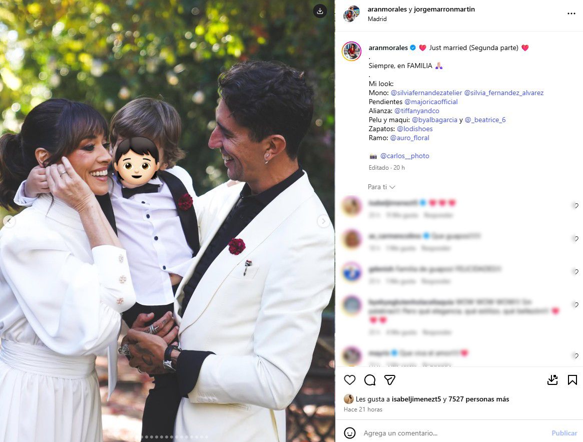 Arancha Morales y Jorge Marrón, el día de su boda