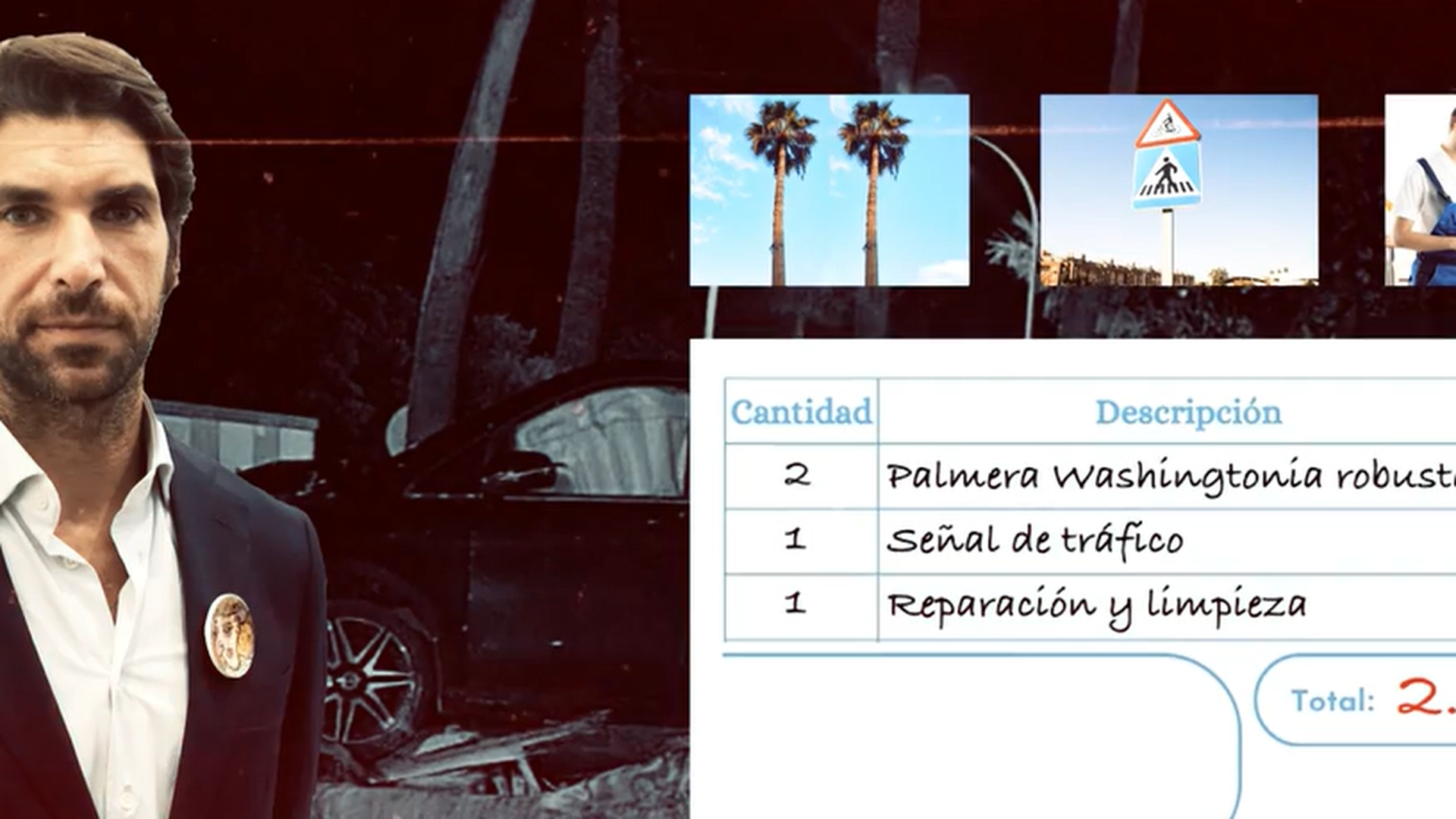 Una señal de tráfico, dos palmeras y la rotonda destrozada: El dinero que tendrá que pagar Cayetano Rivera