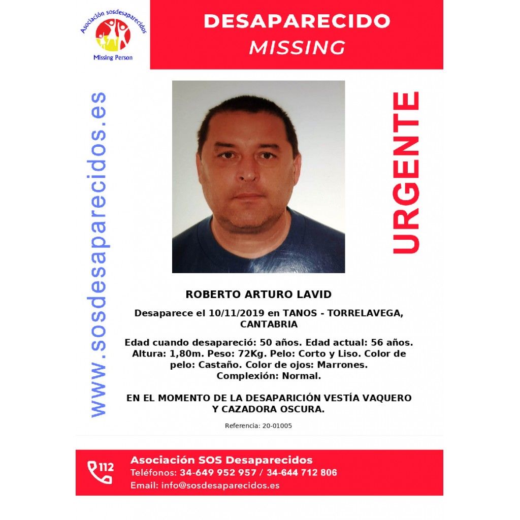 Cartel de la desaparición de Roberto Arturo Lavid