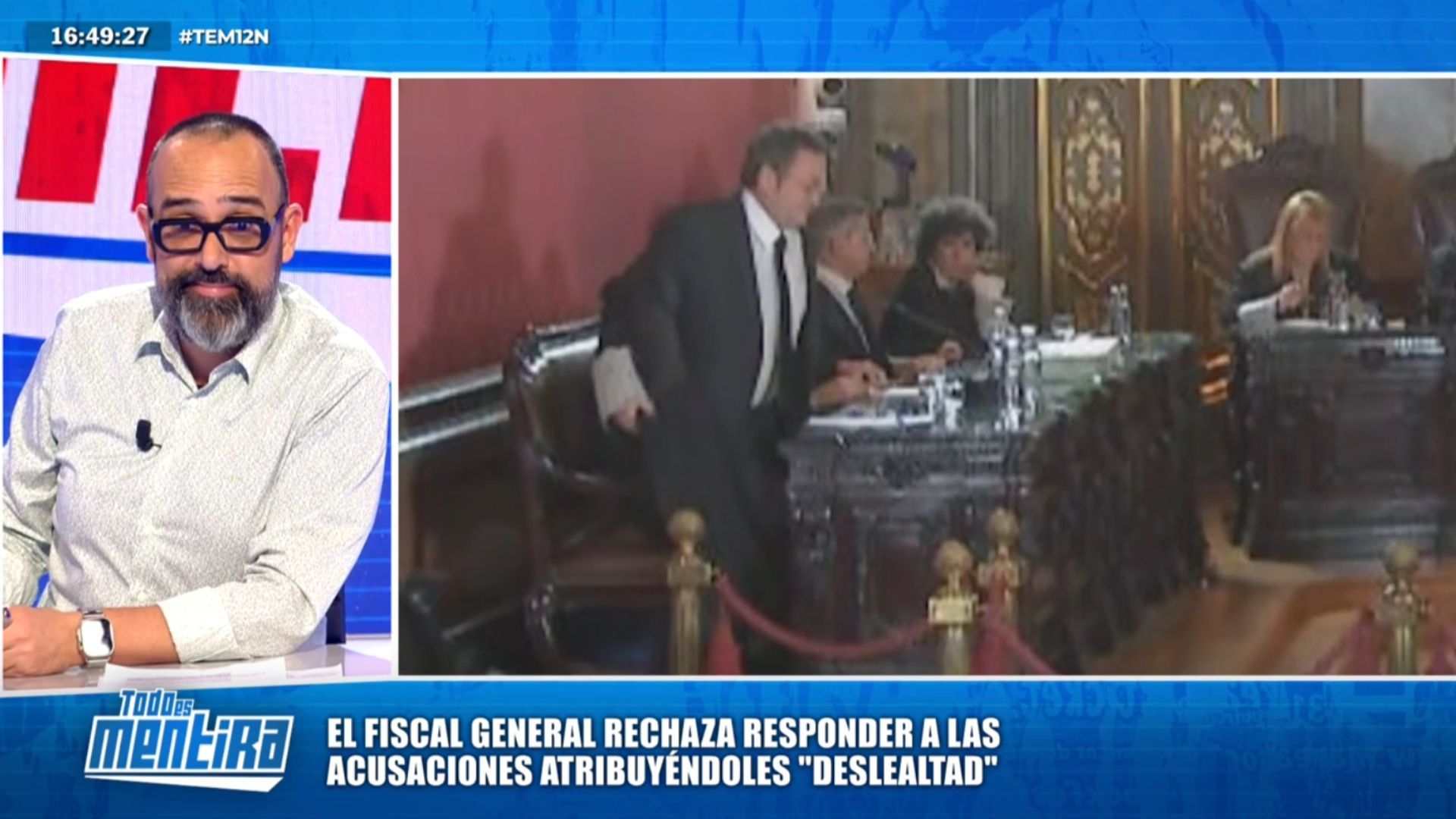 La reacción de Risto Mejide al ver al fiscal general del Estado retirarse la toga para declarar: "Estoy hipnotizado con esta imagen"