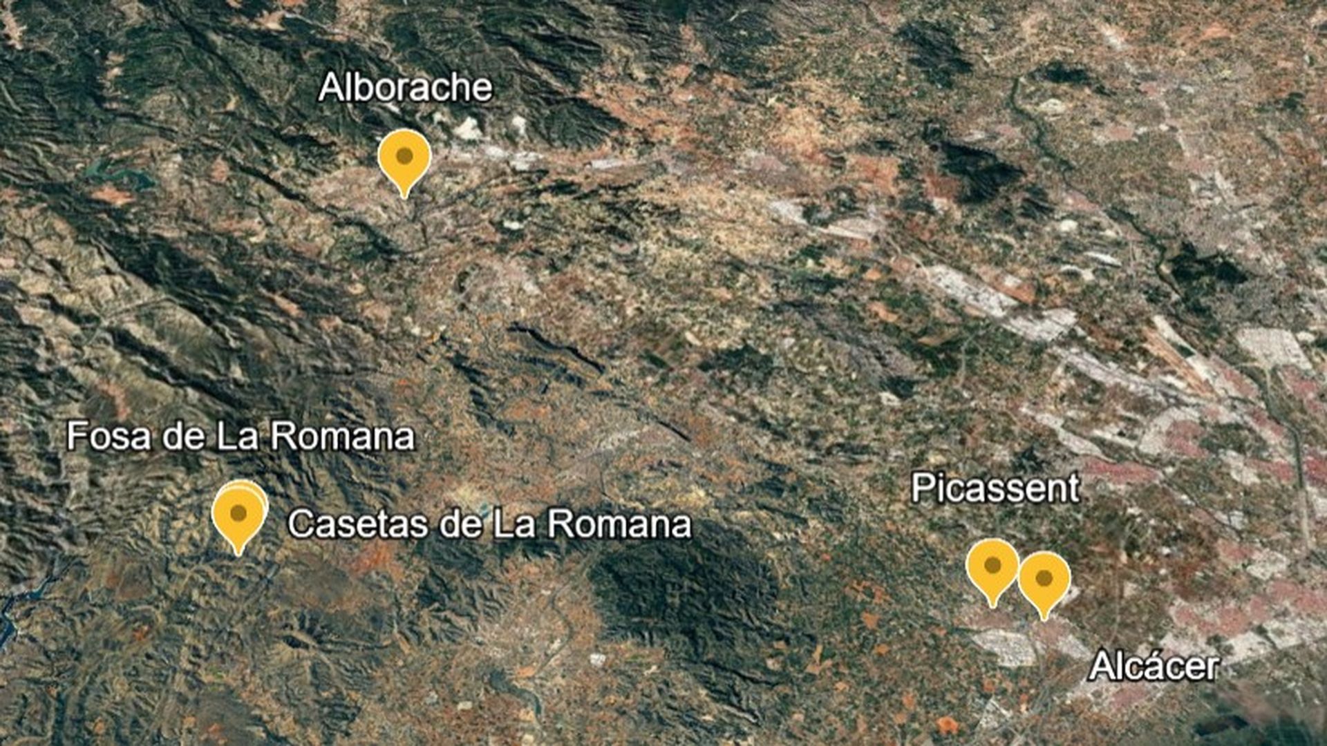 Zonas de interés en el caso Alcàsser