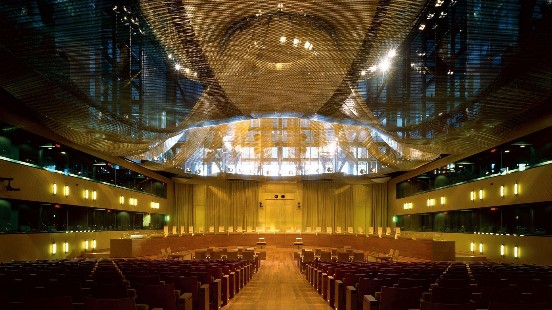 Archivo - La Gran Sala de vistas del Tribunal de Justicia de la UE (TJUE), con sede en Luxemburgo.