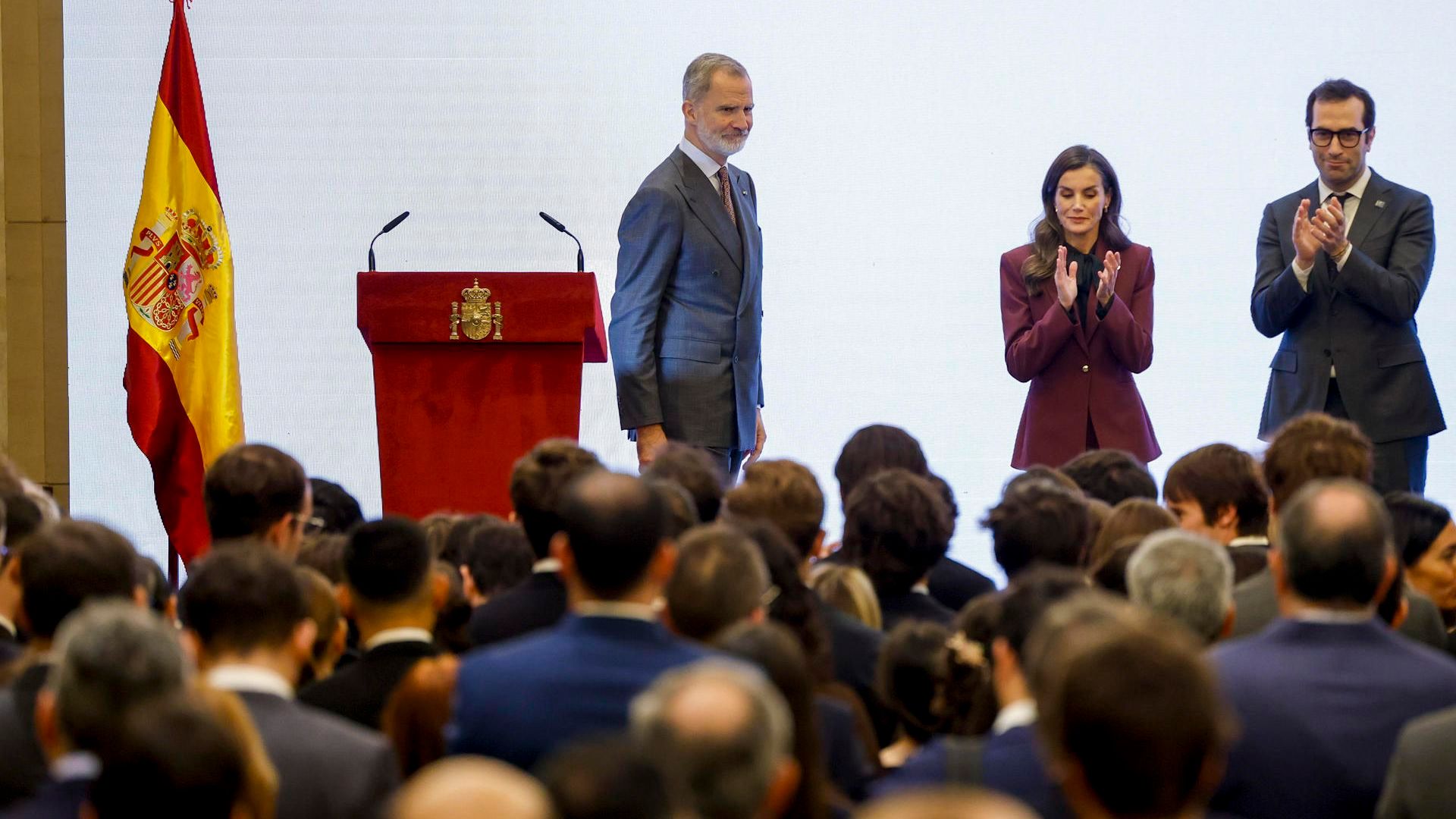 Los Reyes en un acto en su viaje de Estado a China