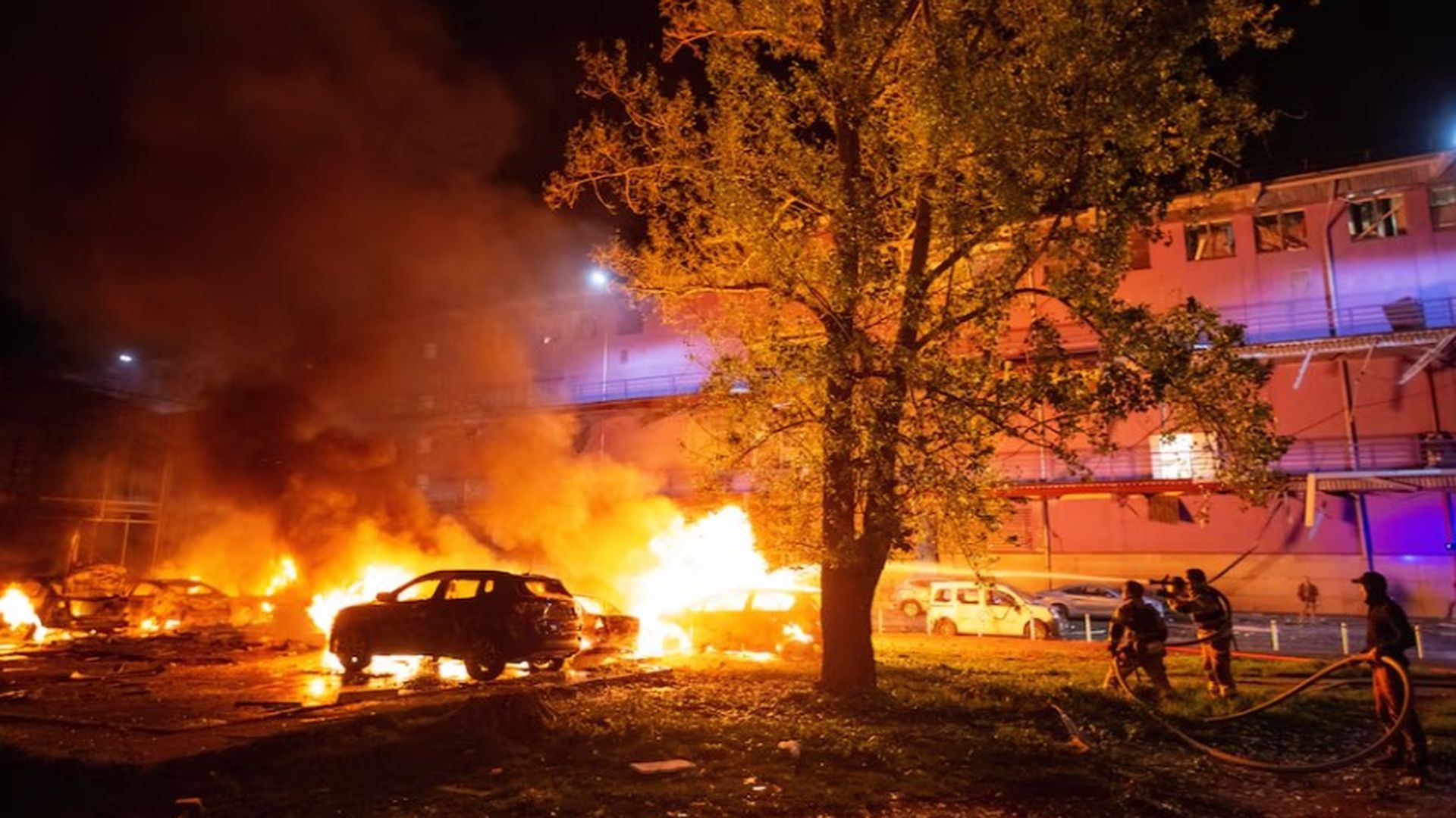 Ataque masivo de Rusia a una zona residencial en Kiev