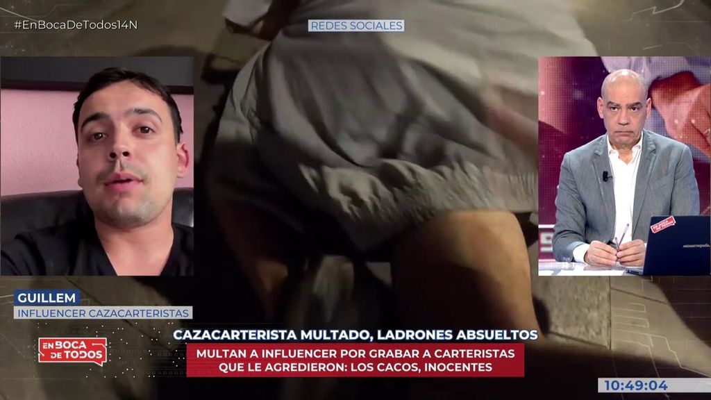 Multan a Guillem, el influencer 'cazacarteristas', por grabar a los ladrones y el juez absuelve a los cacos