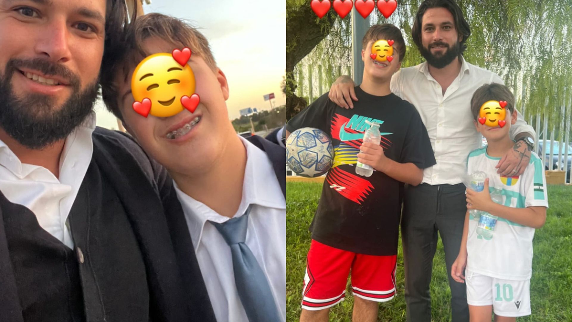 Las imágenes de Fran Rivera Bueno junto a Jota Peleteiro en su nuevo curso escolar