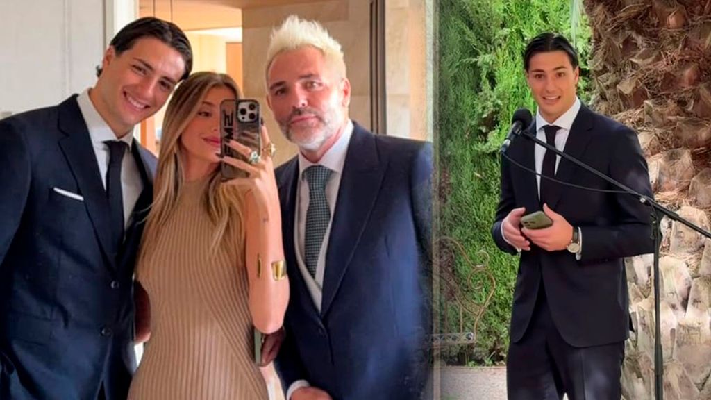 Santiago Cañizares, su hijo Lucas y su nuera Carla Asensi