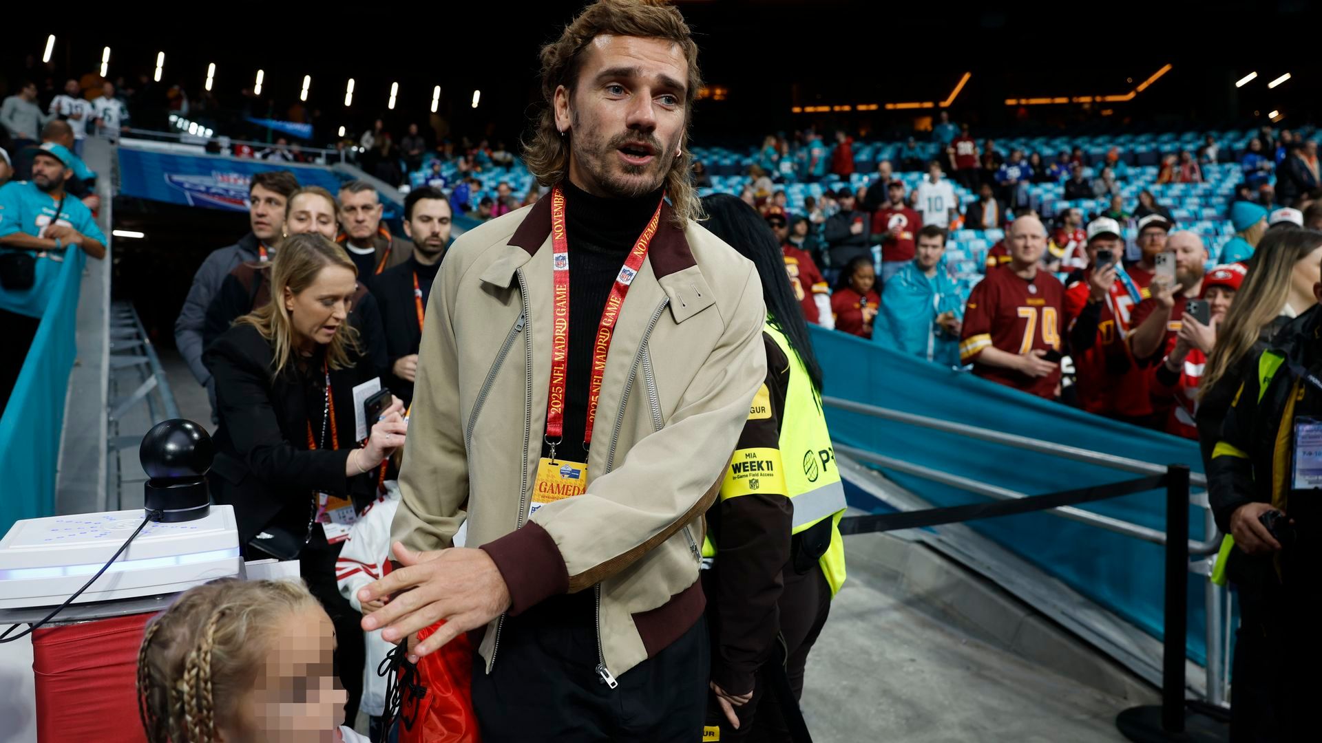 Antoine Griezmann, en el partido de la NFL en Madrid