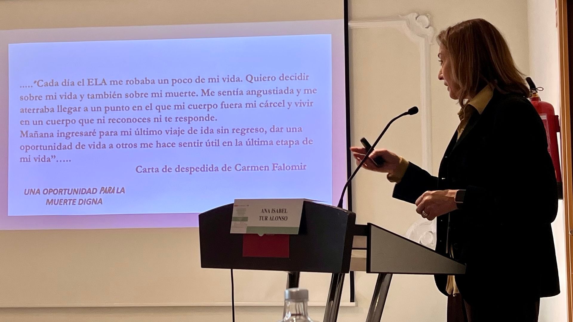 Ana Isabel Tur Alonso durante el XX Encuentro entre profesionales de la comunicación y coordinadores de trasplantes