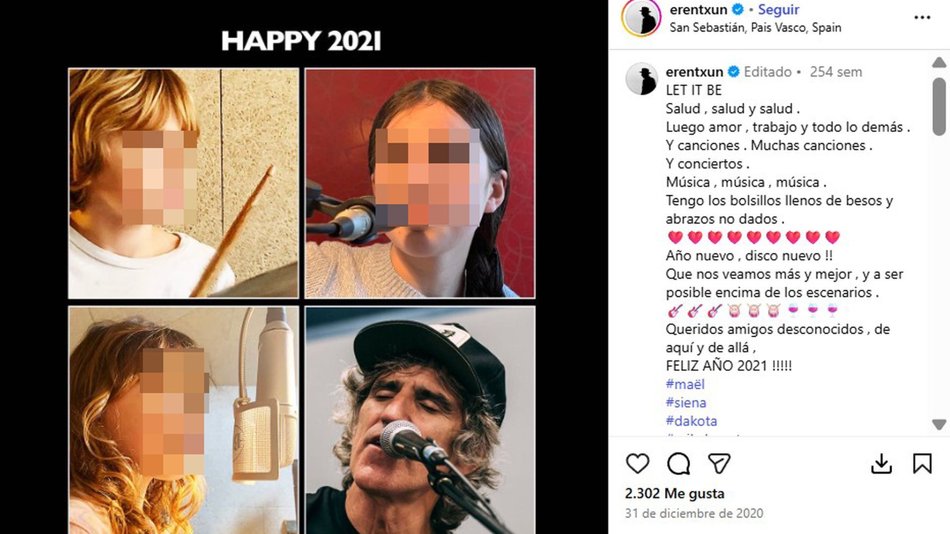 Mikel Erentxun y sus hijos pequeños