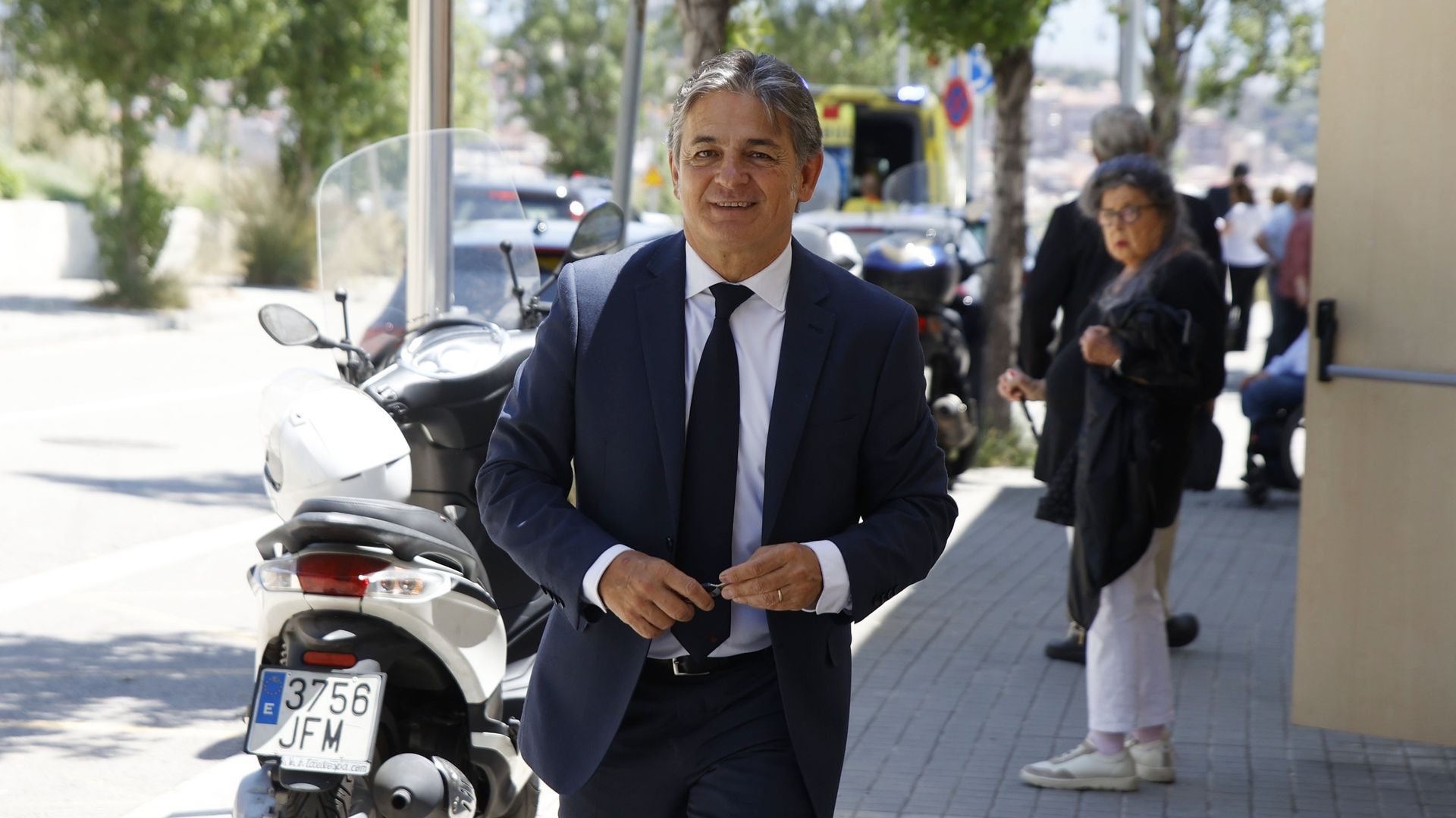 Oriol Pujol en el funeral de su madre