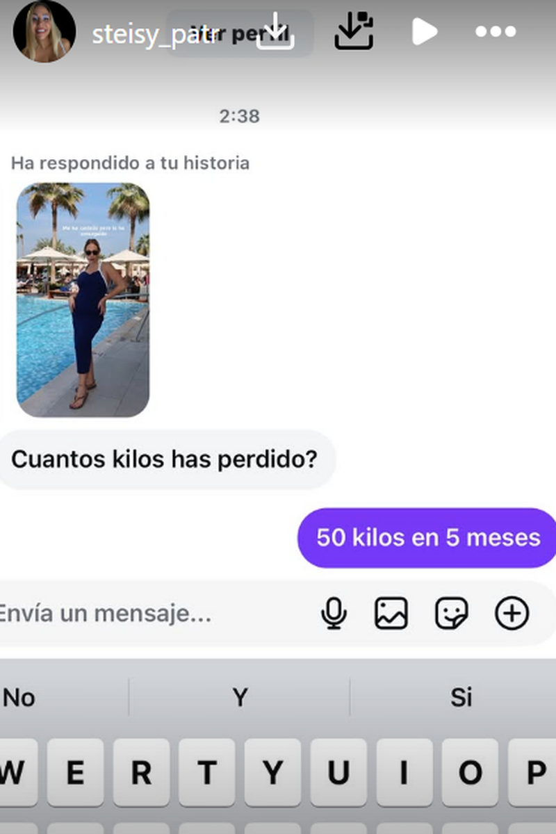 Patricia Steisy revela los kilos que ha perdido en 5 meses