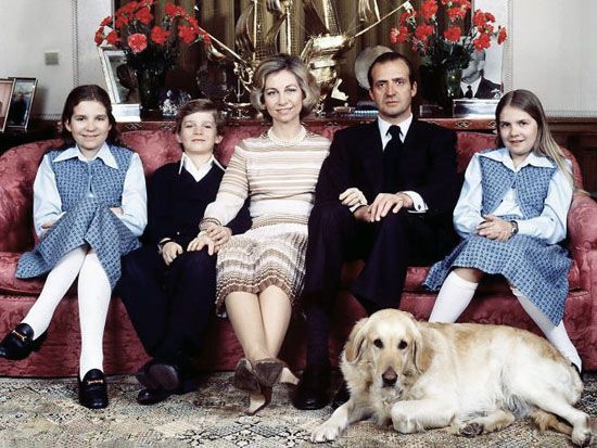 Familia Real Española en las Navidades de 1975