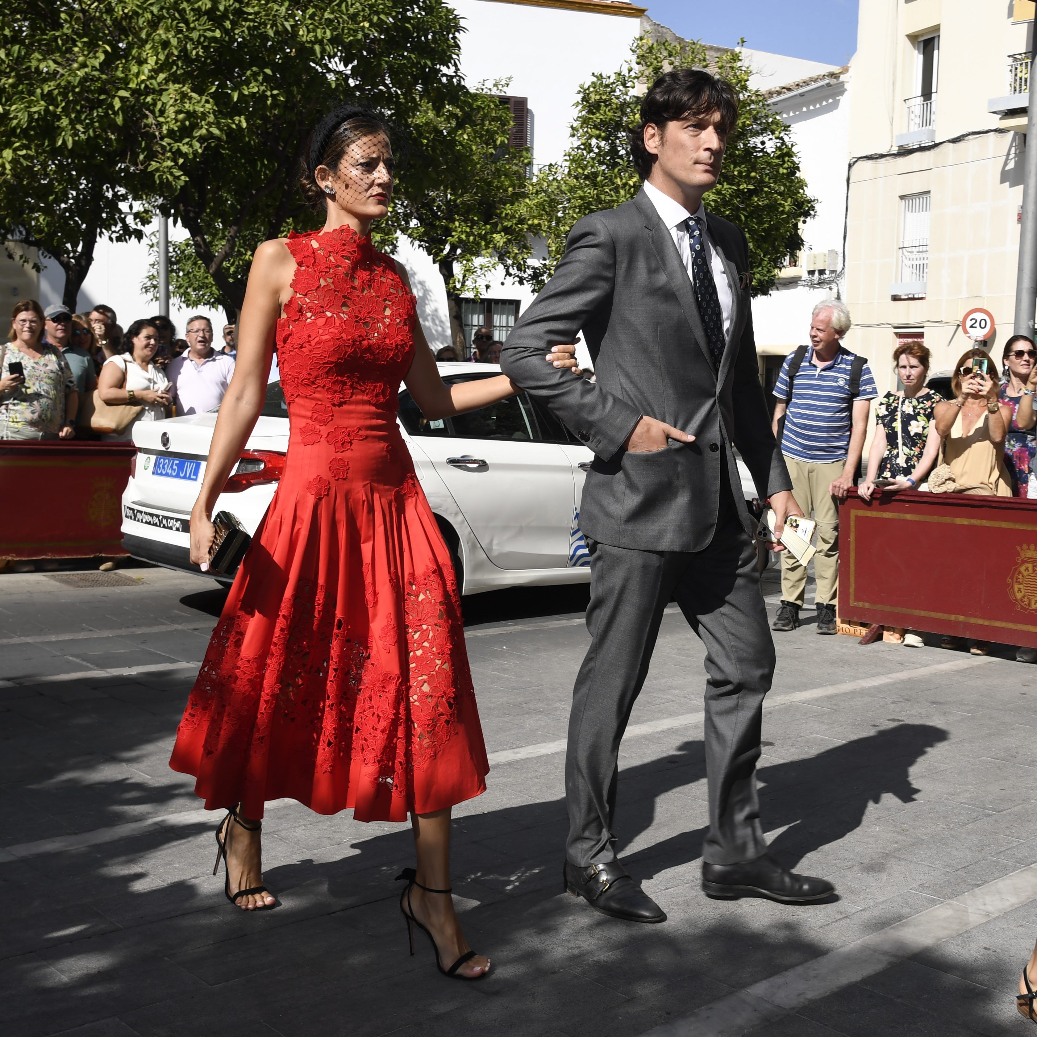 Luis Medina y Clara Caruana en la boda de Victoria de Hohenlohe, duquesa de Medinaceli