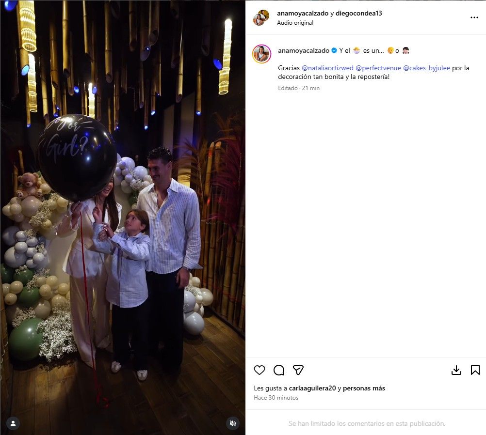 El gender reveal del sexo del bebé de Ana Moya