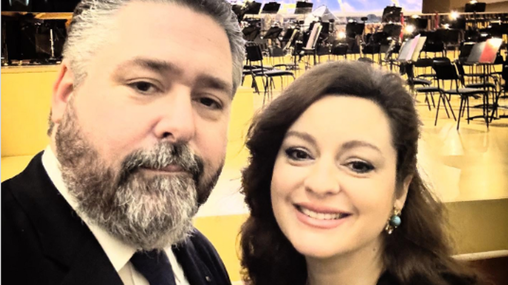 El gran duque Jorge de Rusia y su mujer