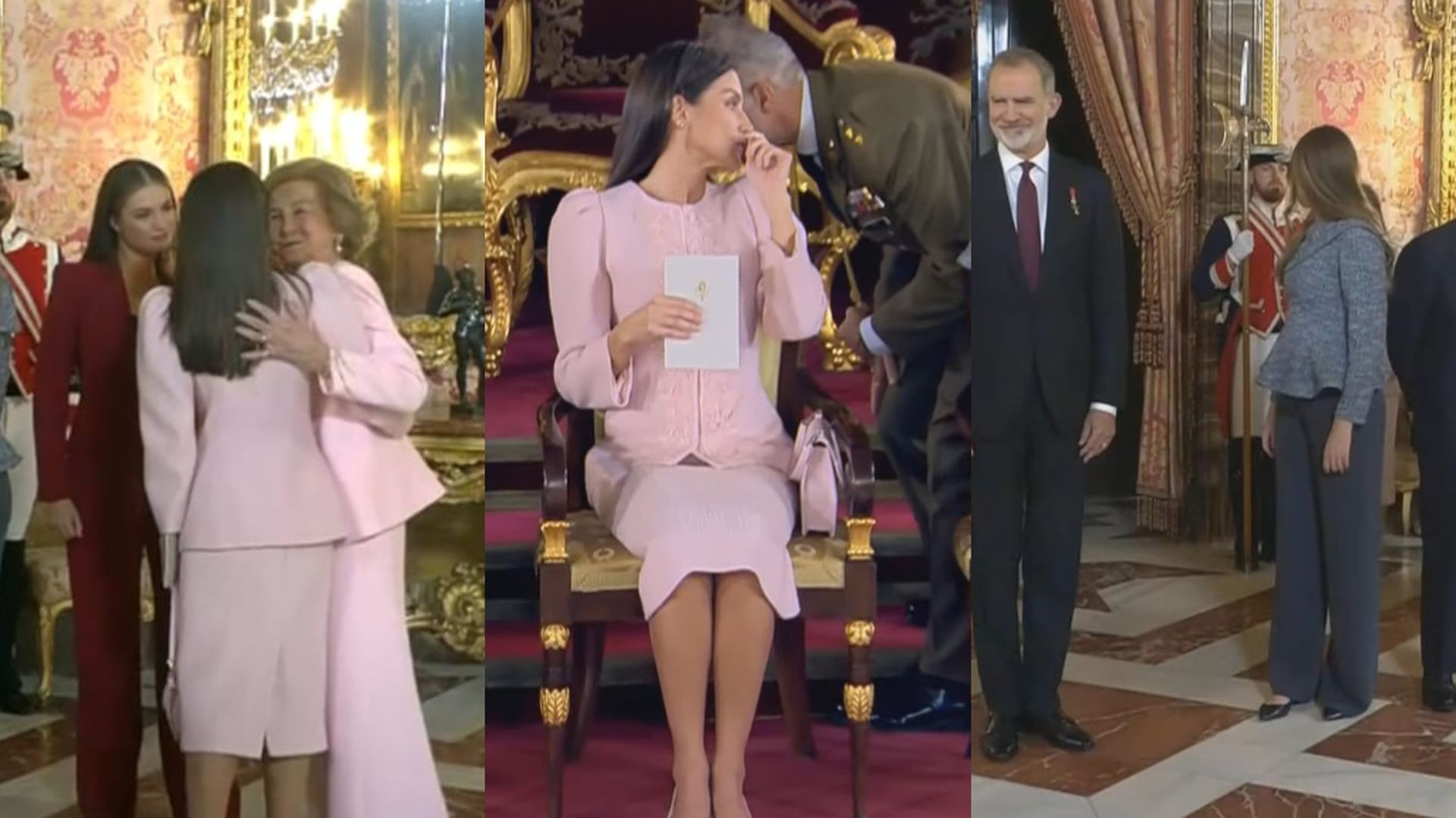 Los gestos de Letizia durante el acto Los gestos de Letizia durante el acto