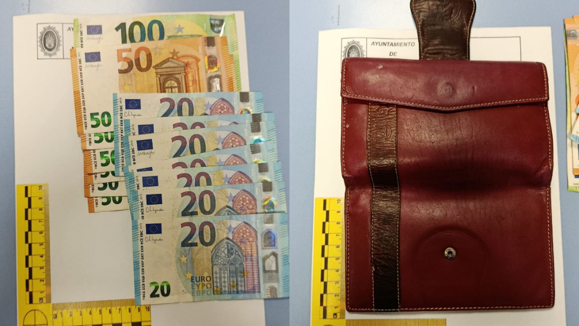 Monedero y dinero recuperado por la Policía Local de Maracena, Granada