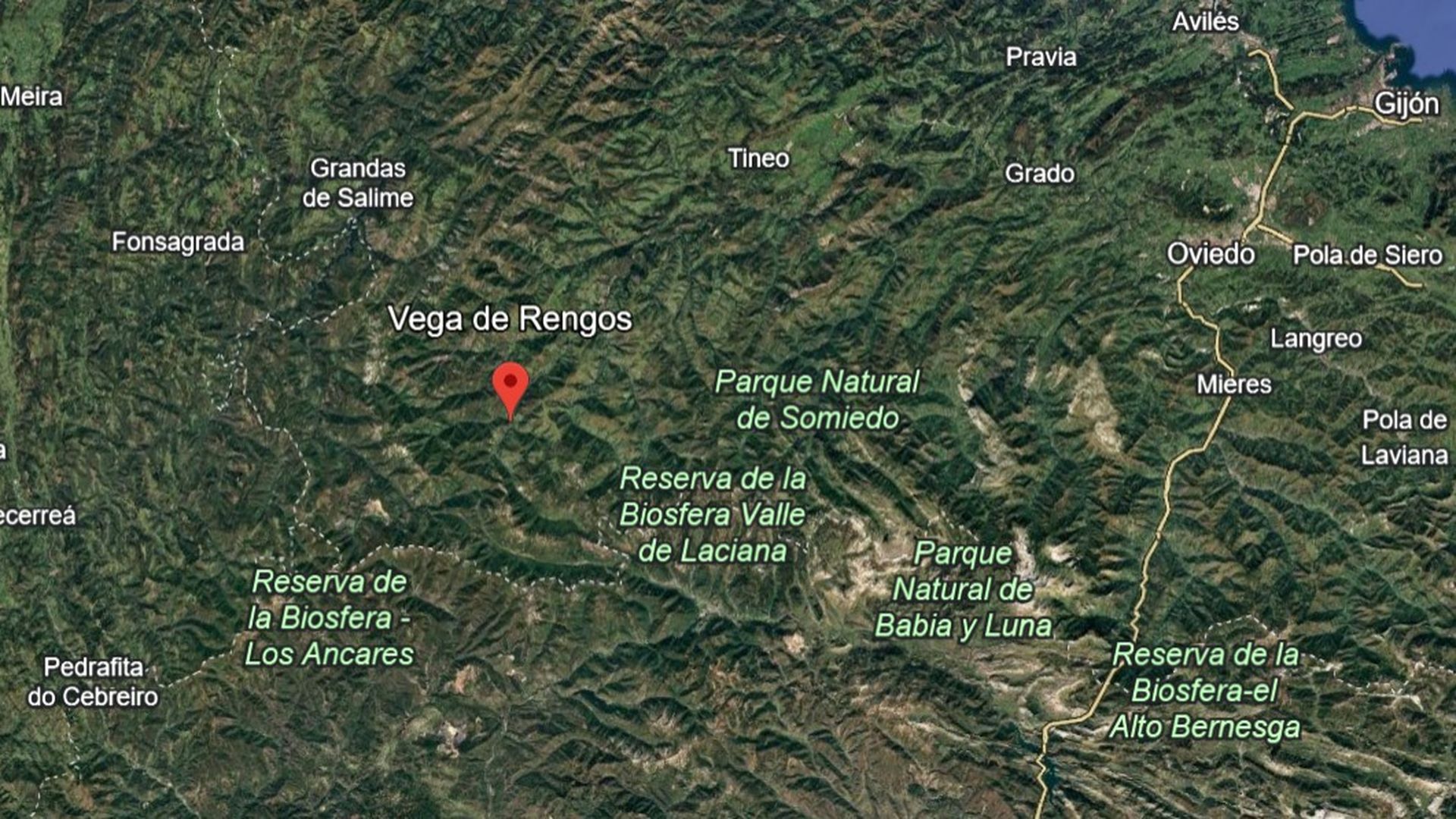 Zona de la mina de Vega de Rengos