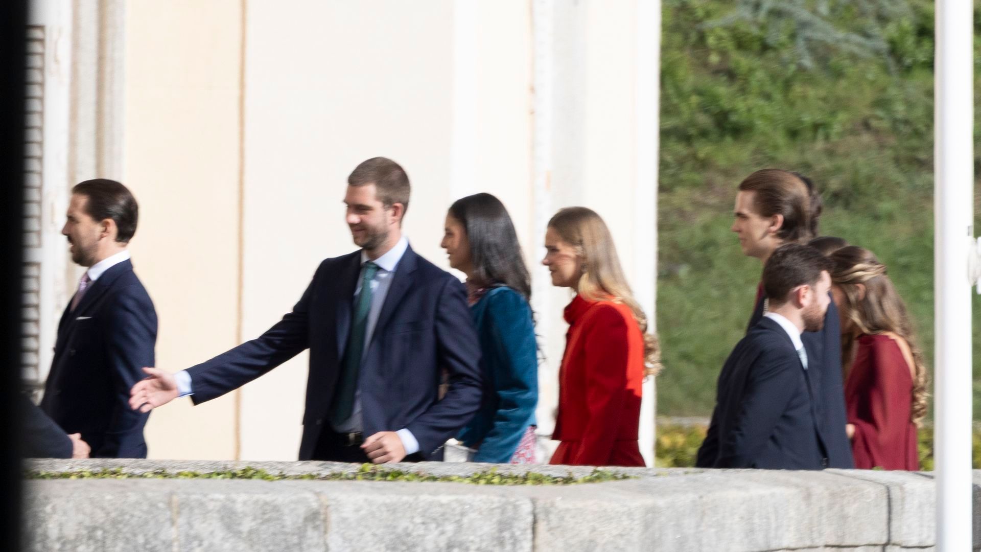 Los nietos de los reyes eméritos llegan al Palacio de El Pardo