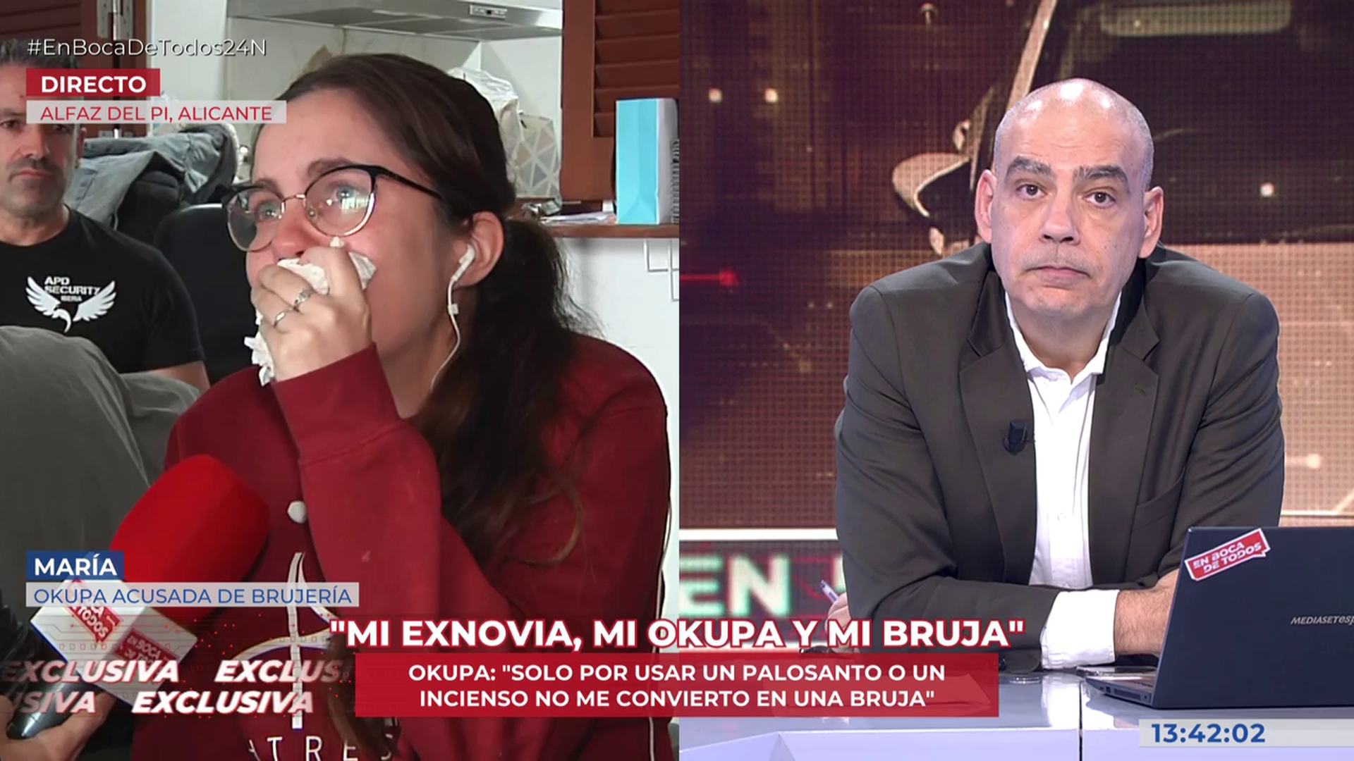 Acusada por su expareja de brujería y de okupar su casa se defiende en directo: "Os ha engañado, me pidió que abortara" Acusada por su expareja de brujería y de okupar su casa se defiende en directo: "Os ha engañado, me pidió que abortara"