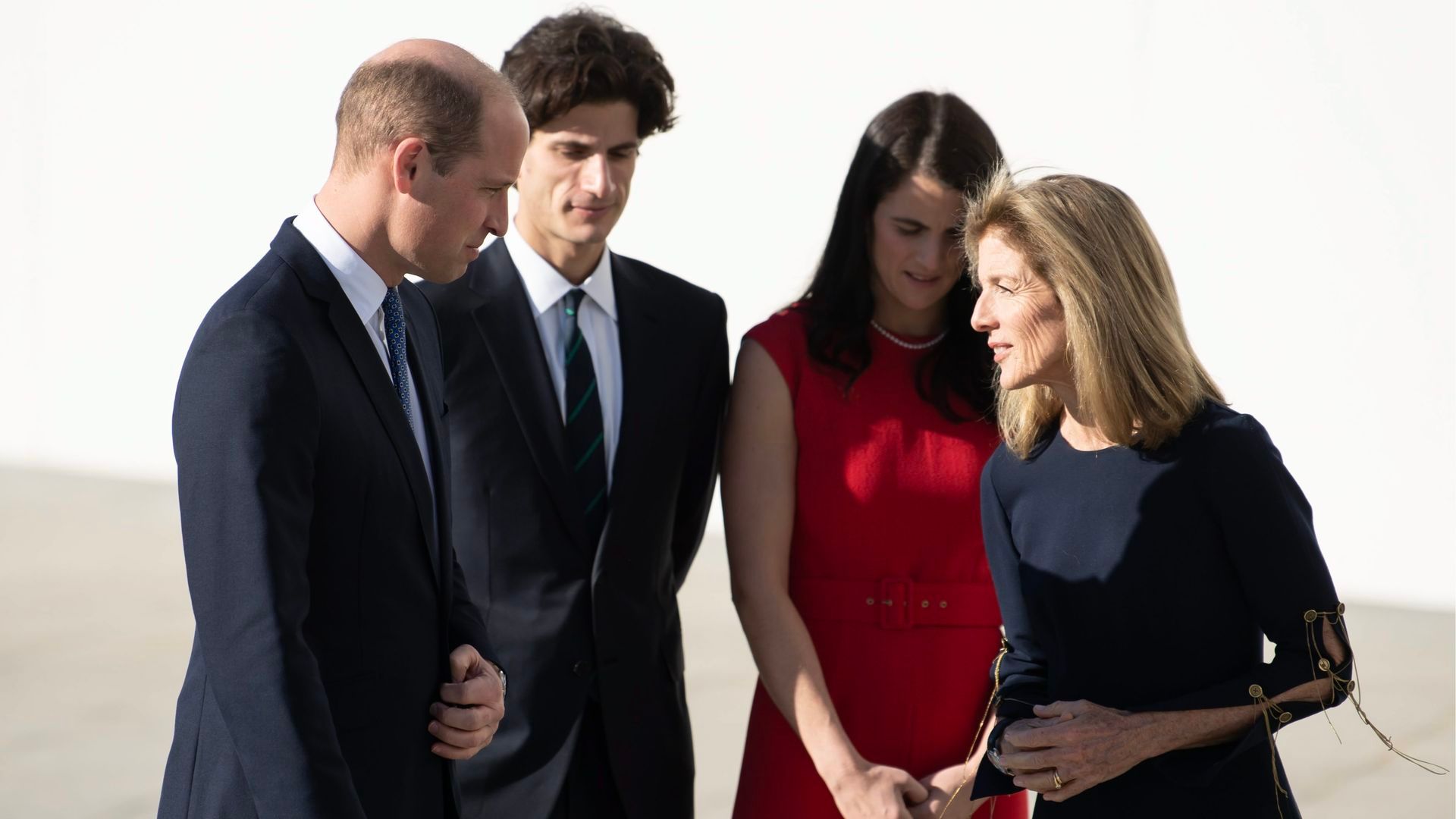El príncipe Guillermo, Jack Schlossberg Kennedy, Tatiana Schlossberg Kennedy y Caroline Kennedy